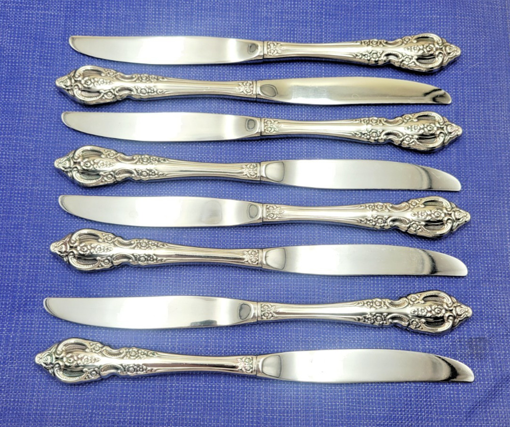 Oneida USA Stainless PEMBROOKE / RENOIR Flatware Set of 8 DINNER KNIVES